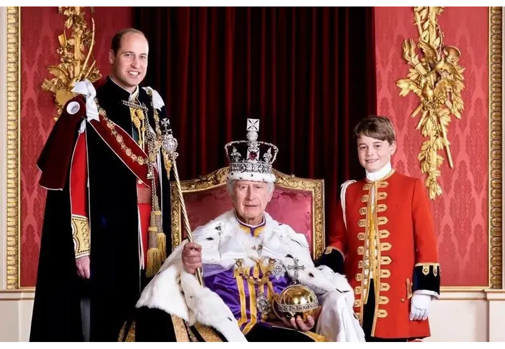 Карл III, принц Уильям и принц Джордж
