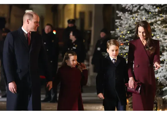 Принц Уильям, принцесса Шарлотта, принц Джордж и Кейт Миддлтон