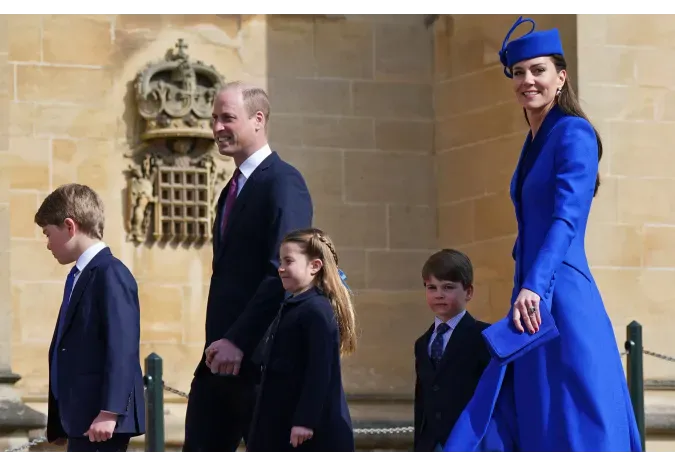 Принц Уильям, Кейт Миддлтон, принц Джордж, принцесса Шарлотта и принц Луи