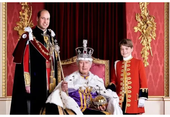 Карл III, принц Уильям и принц Джордж