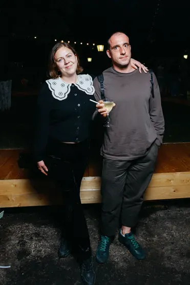 Екатерина Дементьева и Павел Вардишвили на открытии пространства "19:01 на Кристалле"