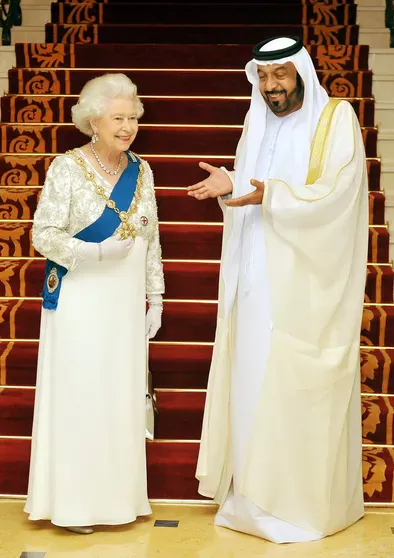 Королева Елизавета II и Халифа ибн Заид Аль Нахайян