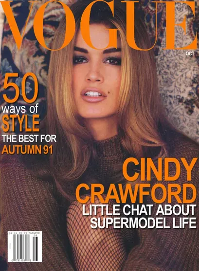 Синди Кроуфорд на обложке Vogue, 1991 год