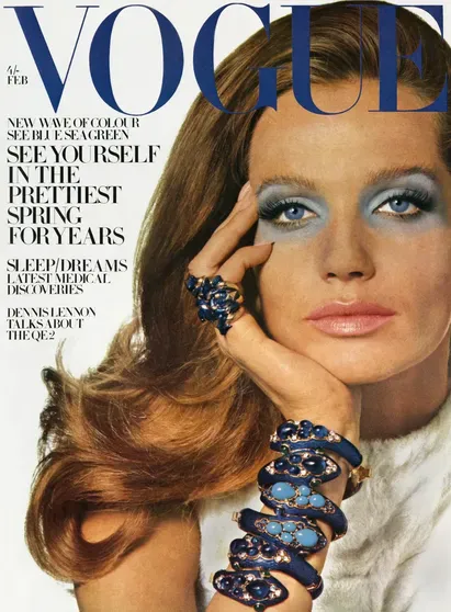 Верушка фон Лендорф на обложке Vogue (Великобритания), февраль 1969