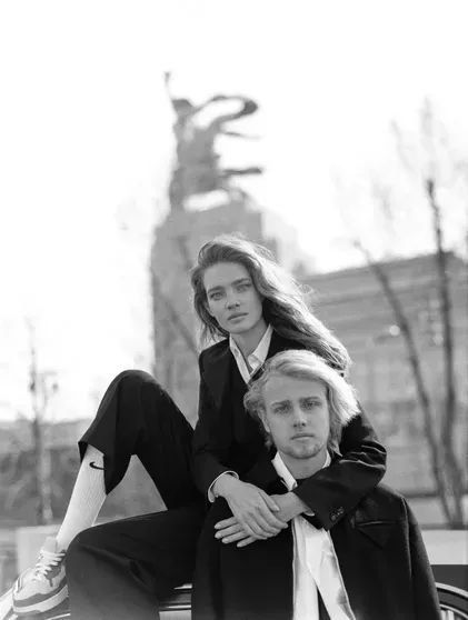Наталья Водянова с сыном Лукасом
