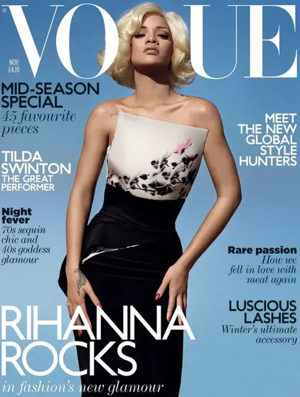 Рианна на обложке Vogue (Великобритания), ноябрь 2011 года