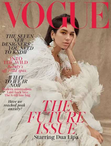 Дуа Липа на обложке Vogue (Великобритания), январь 2019