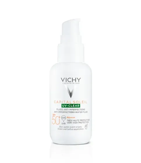 Солнцезащитный флюид для проблемной кожи Capital Soleil UV-Clear SPF50+, Vichy