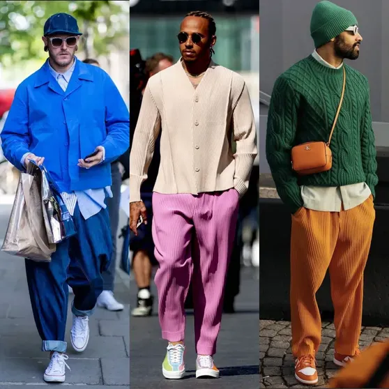 Яркий цвет в мужском гардеробе как один из показателей смелости и открытости.