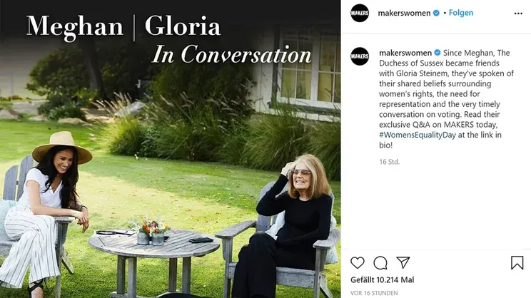 Меган Маркл даёт интервью своей подруге Глории Стайнем 2020год