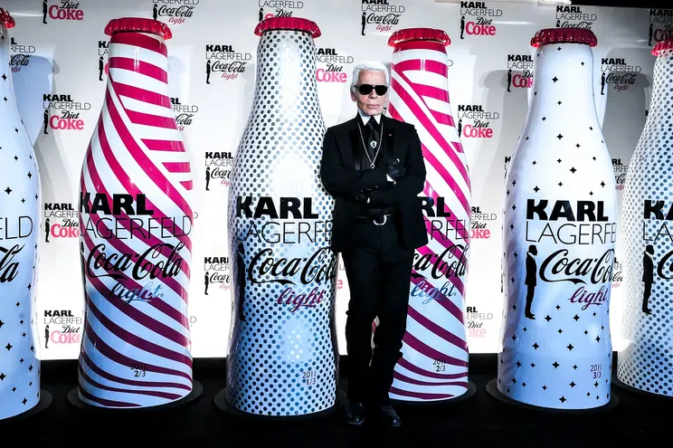Карл на презентации Coca-Cola Light & Karl Lagerfeld